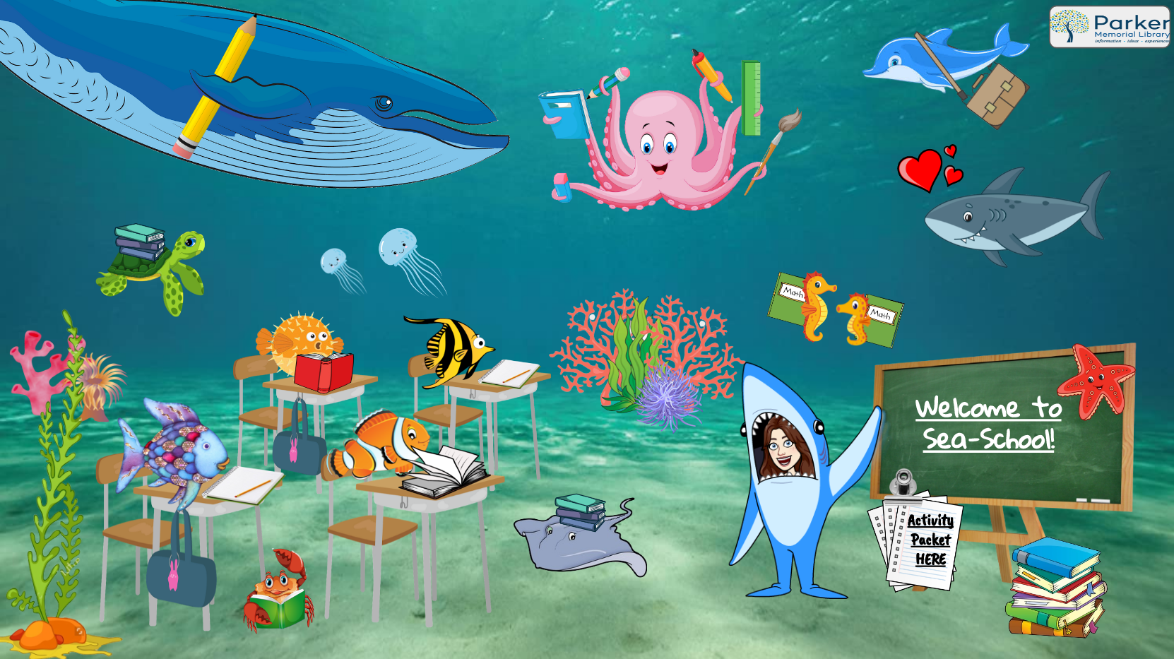 Preview of the ocean-themed kids' virtual classroom.